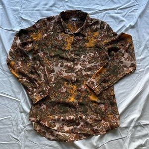 lefties paisley floral button up shirt